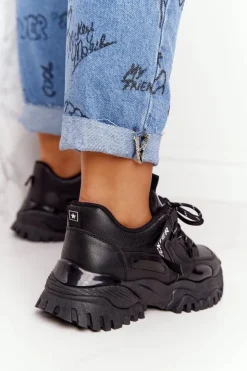 Discount Evento Damskie Sneakersy Na Masywnej Podeszwie Czarne Laugh