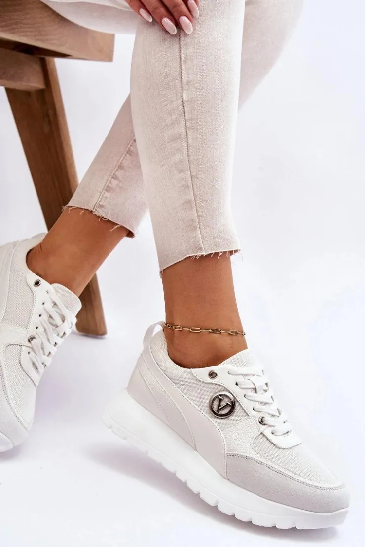 Damskie Buty damskie Vinceza Damskie Sneakersy Na Platformie Białe Chana