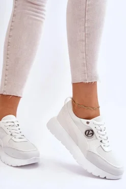 Damskie Buty damskie Vinceza Damskie Sneakersy Na Platformie Białe Chana
