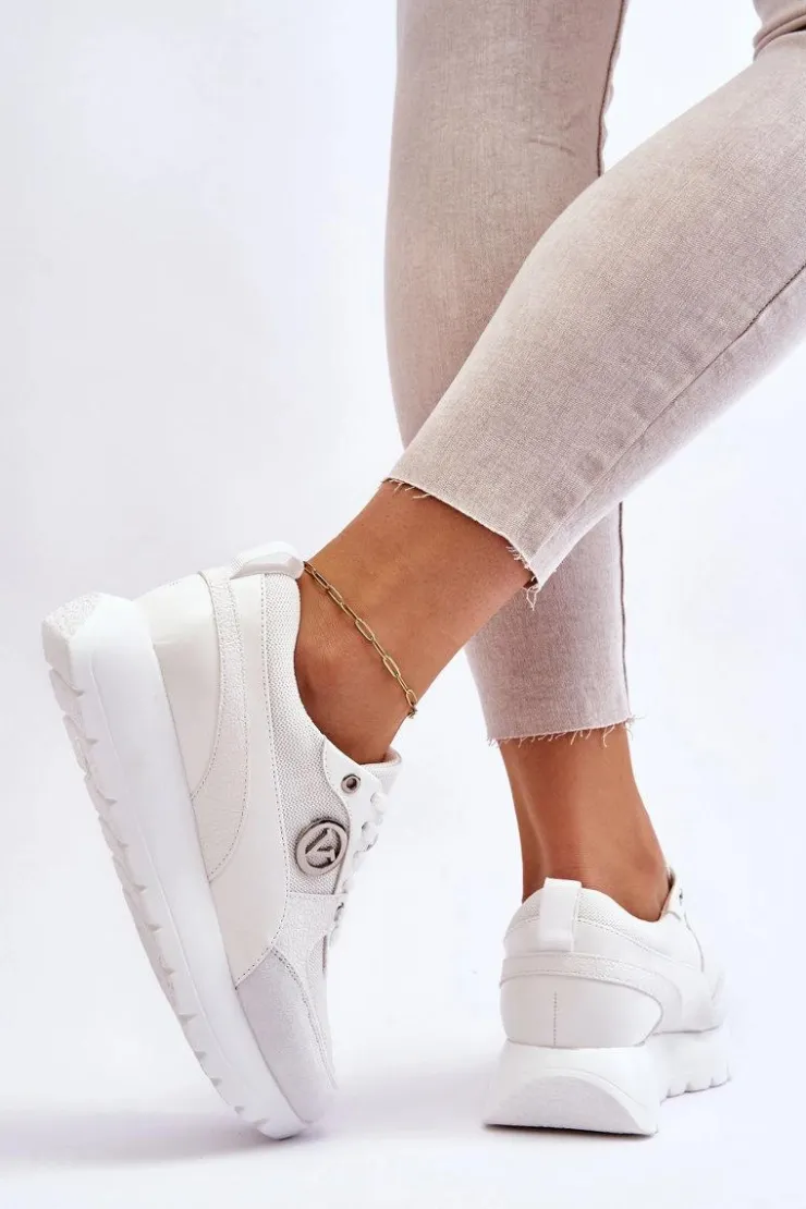 Damskie Buty damskie Vinceza Damskie Sneakersy Na Platformie Białe Chana