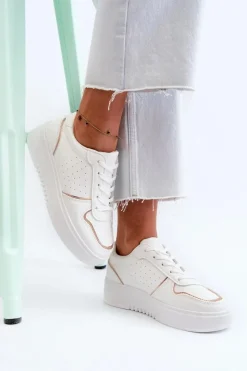 New Boto Damskie Sneakersy Na Platformie Białe Tessama