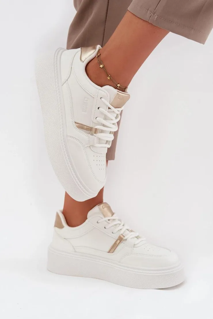 Big Star Shoes Buty Sportowe Big Star|Sneakersy Damskie*Damskie Sneakersy Na Platformie Big Star SS274359 Białe Biały