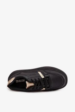 Damskie Big Star Shoes Damskie Sneakersy Na Platformie Big Star SS274360 Czarne