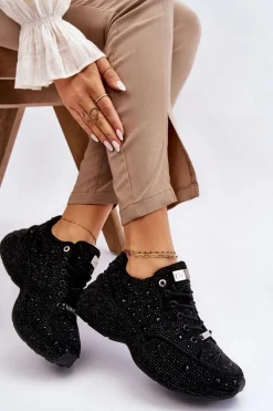 Sale GOE Damskie Sneakersy Na Platformie JJ2N4058 Czarne