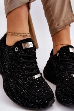 Sale GOE Damskie Sneakersy Na Platformie JJ2N4058 Czarne