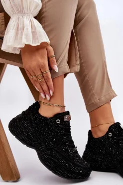 Sale GOE Damskie Sneakersy Na Platformie JJ2N4058 Czarne