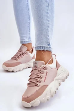 Damskie Cross Jeans Damskie Sneakersy Na Platformie KK2R4072C Nude