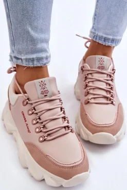 Damskie Cross Jeans Damskie Sneakersy Na Platformie KK2R4072C Nude