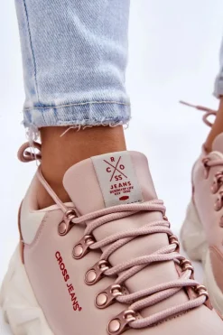 Damskie Cross Jeans Damskie Sneakersy Na Platformie KK2R4072C Nude