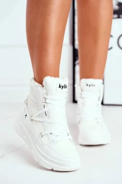 Boto Śniegowce Damskie|Sneakersy Damskie*Damskie Sneakersy Śniegowce Białe Missy