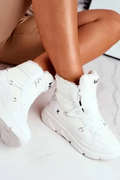 Boto Śniegowce Damskie|Sneakersy Damskie*Damskie Sneakersy Śniegowce Białe Missy