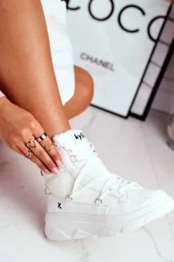 Boto Śniegowce Damskie|Sneakersy Damskie*Damskie Sneakersy Śniegowce Białe Missy