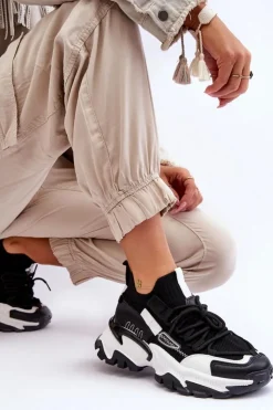 Damskie Boto Damskie Sneakersy Skarpetkowe Wsuwane Czarne Keaton