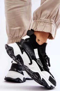 Damskie Boto Damskie Sneakersy Skarpetkowe Wsuwane Czarne Keaton