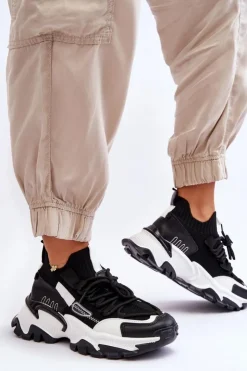 Damskie Boto Damskie Sneakersy Skarpetkowe Wsuwane Czarne Keaton