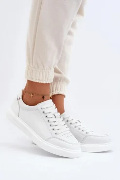 Discount Buty damskie Vinceza Damskie Sneakersy Skóra Naturalna Białe Dimpna