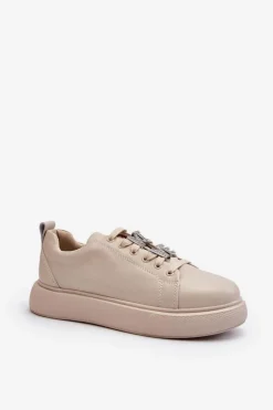 Online Buty damskie Vinceza Damskie Sneakersy Skórzane Z Ozdobami Beżowe Dysuria