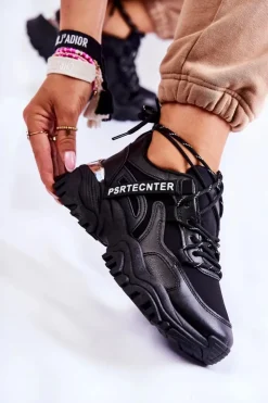 Damskie Boto Damskie Sneakersy Sportowe Buty Czarne Sheron