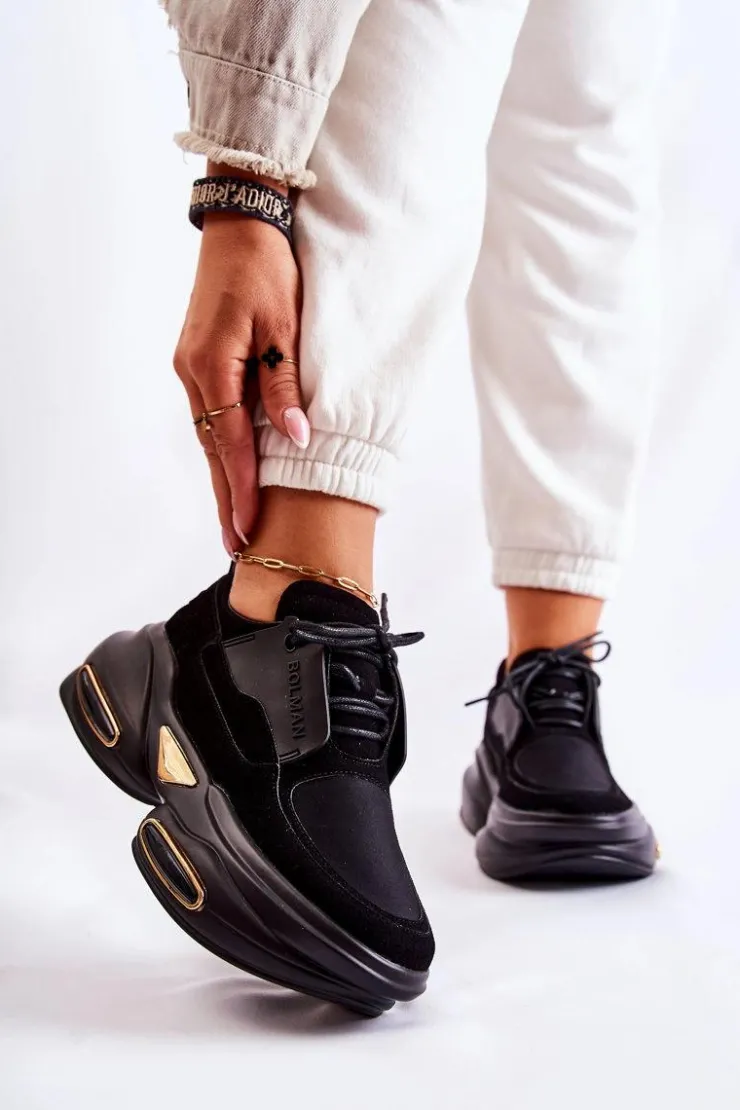 Clearance Boto Damskie Sneakersy Sportowe Buty Czarne New Horizon