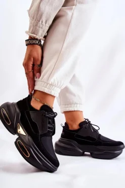 Clearance Boto Damskie Sneakersy Sportowe Buty Czarne New Horizon