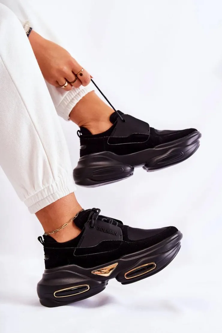 Clearance Boto Damskie Sneakersy Sportowe Buty Czarne New Horizon