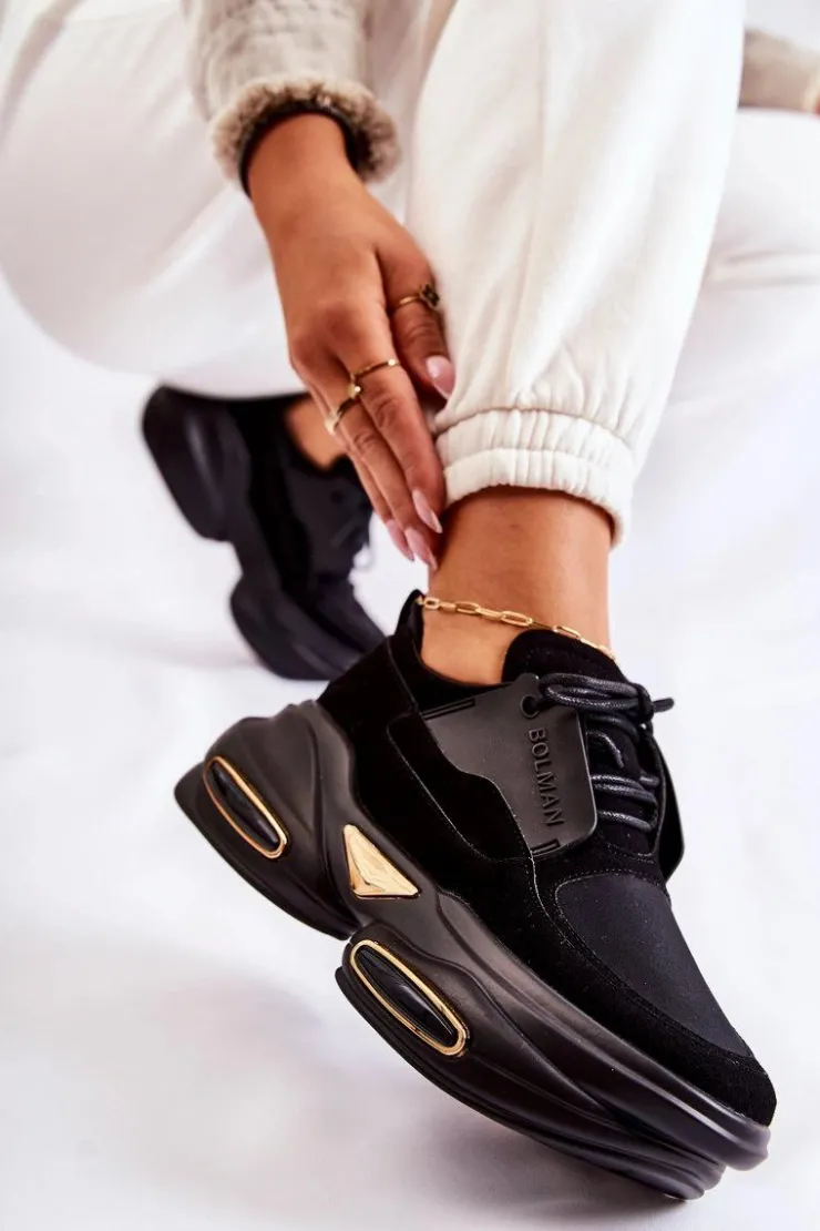 Clearance Boto Damskie Sneakersy Sportowe Buty Czarne New Horizon