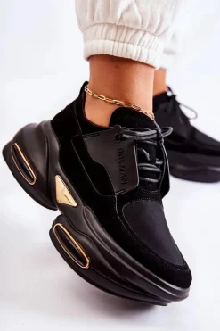 Clearance Boto Damskie Sneakersy Sportowe Buty Czarne New Horizon