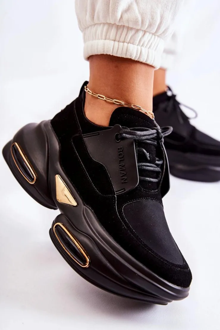 Clearance Boto Damskie Sneakersy Sportowe Buty Czarne New Horizon