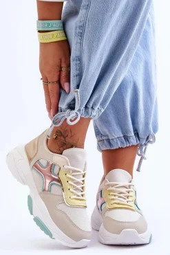 Boto Sneakersy Damskie*Damskie Sneakersy Sznurowane Multikolorowe Cortes Wielokolorowy
