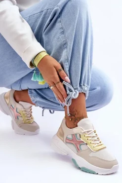 Boto Sneakersy Damskie*Damskie Sneakersy Sznurowane Multikolorowe Cortes Wielokolorowy