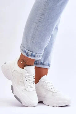 Boto Sneakersy Damskie*Damskie Sneakersy Sznurowane Białe Cortes