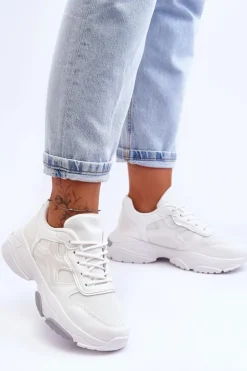 Boto Sneakersy Damskie*Damskie Sneakersy Sznurowane Białe Cortes