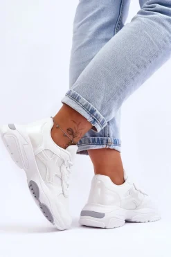 Boto Sneakersy Damskie*Damskie Sneakersy Sznurowane Białe Cortes