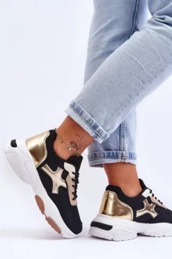 Damskie Boto Damskie Sneakersy Sznurowane Czarne Cortes