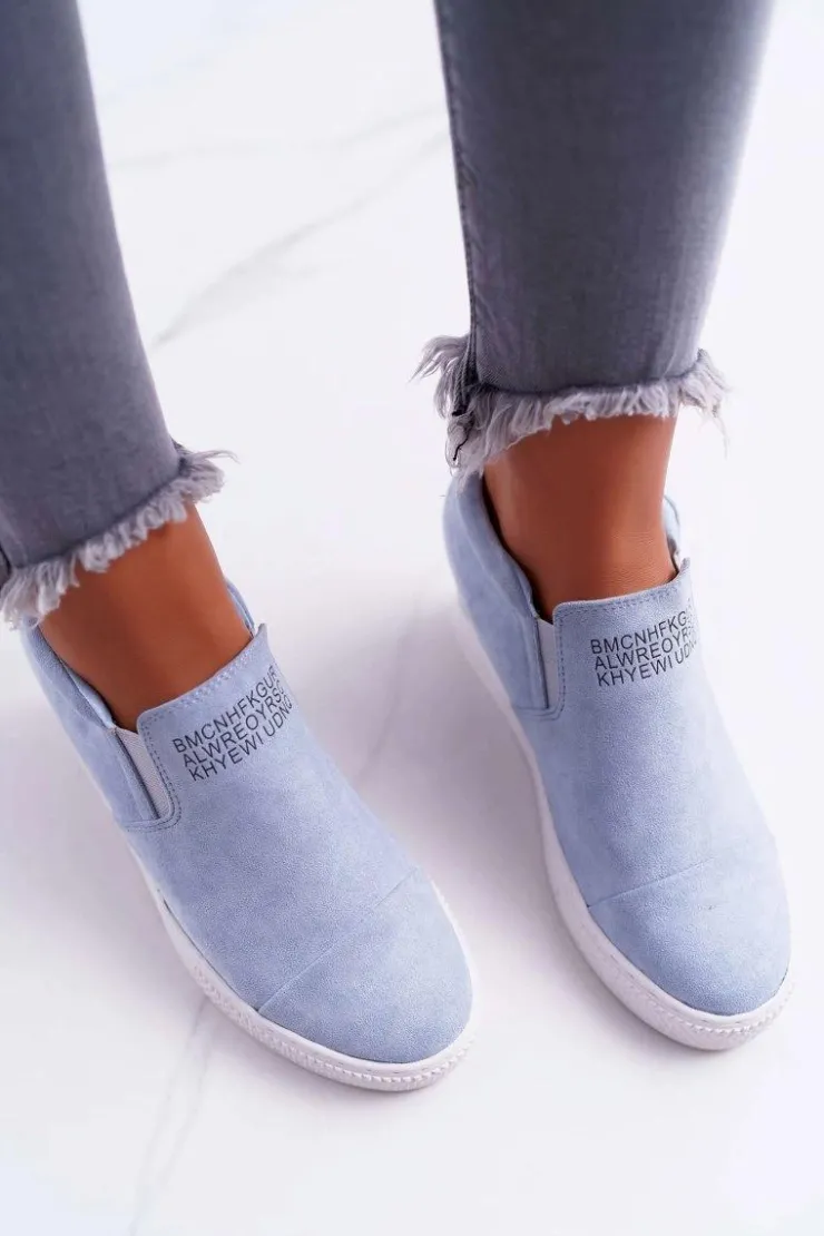 Boto Sneakersy Damskie*Damskie Snekersy Trampki Lu Boo Wsuwane Błękitne Kaori