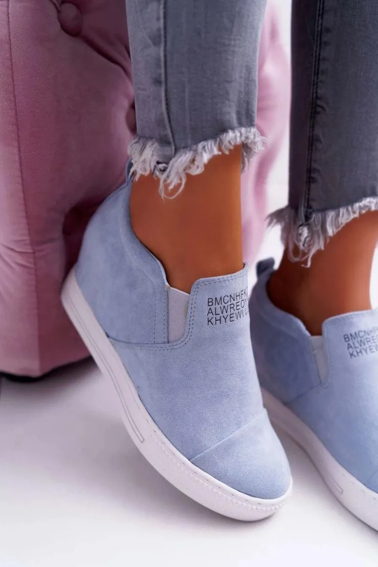 Boto Sneakersy Damskie*Damskie Snekersy Trampki Lu Boo Wsuwane Błękitne Kaori
