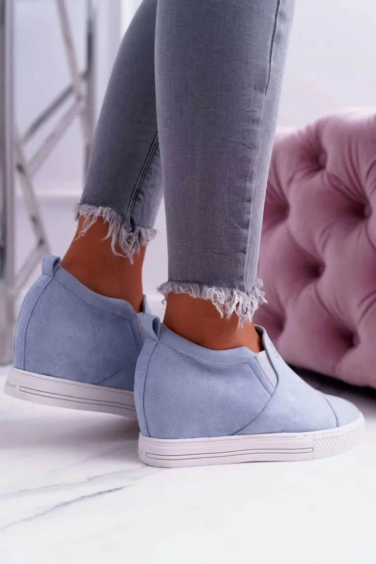 Boto Sneakersy Damskie*Damskie Snekersy Trampki Lu Boo Wsuwane Błękitne Kaori
