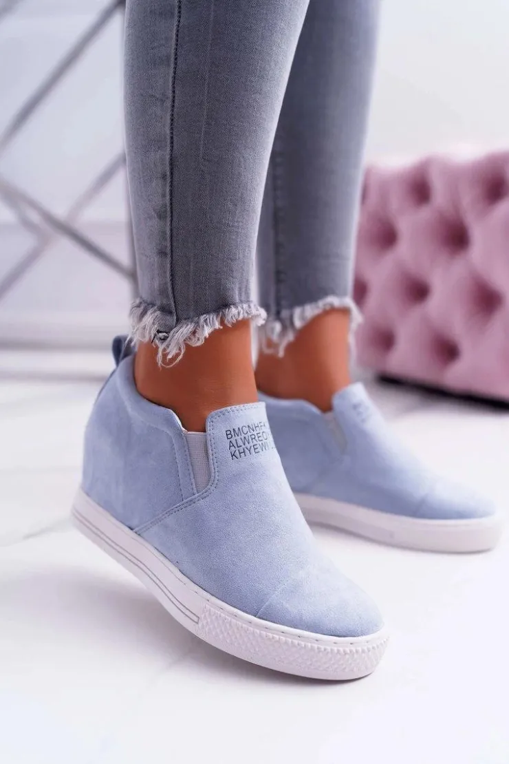 Boto Sneakersy Damskie*Damskie Snekersy Trampki Lu Boo Wsuwane Błękitne Kaori