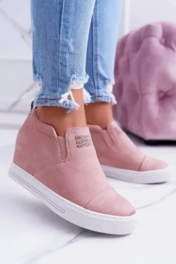 Clearance Boto Damskie Snekersy Trampki Lu Boo Wsuwane Różowe Kaori