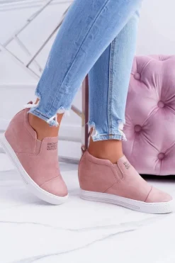 Clearance Boto Damskie Snekersy Trampki Lu Boo Wsuwane Różowe Kaori