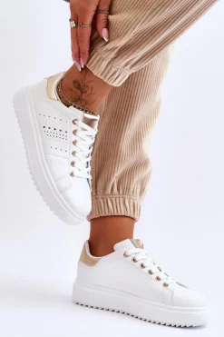 Online Boto Damskie Sportowe Buty Biało-Złote Be First!