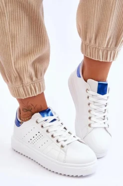 Damskie Boto Damskie Sportowe Buty Biało-Niebieskie Be First!