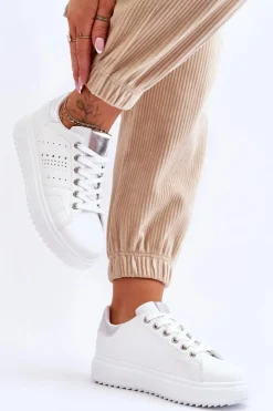 Boto Sneakersy Damskie*Damskie Sportowe Buty Biało-Srebrne Be First!
