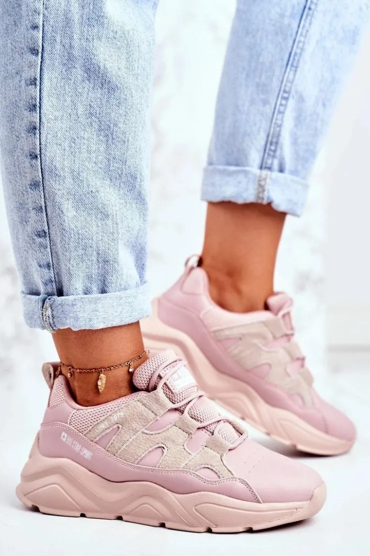 Discount Big Star Shoes Damskie Sportowe Buty Big Star Różowe GG274637