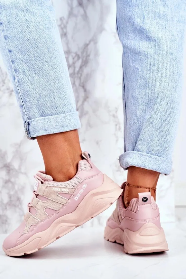 Discount Big Star Shoes Damskie Sportowe Buty Big Star Różowe GG274637