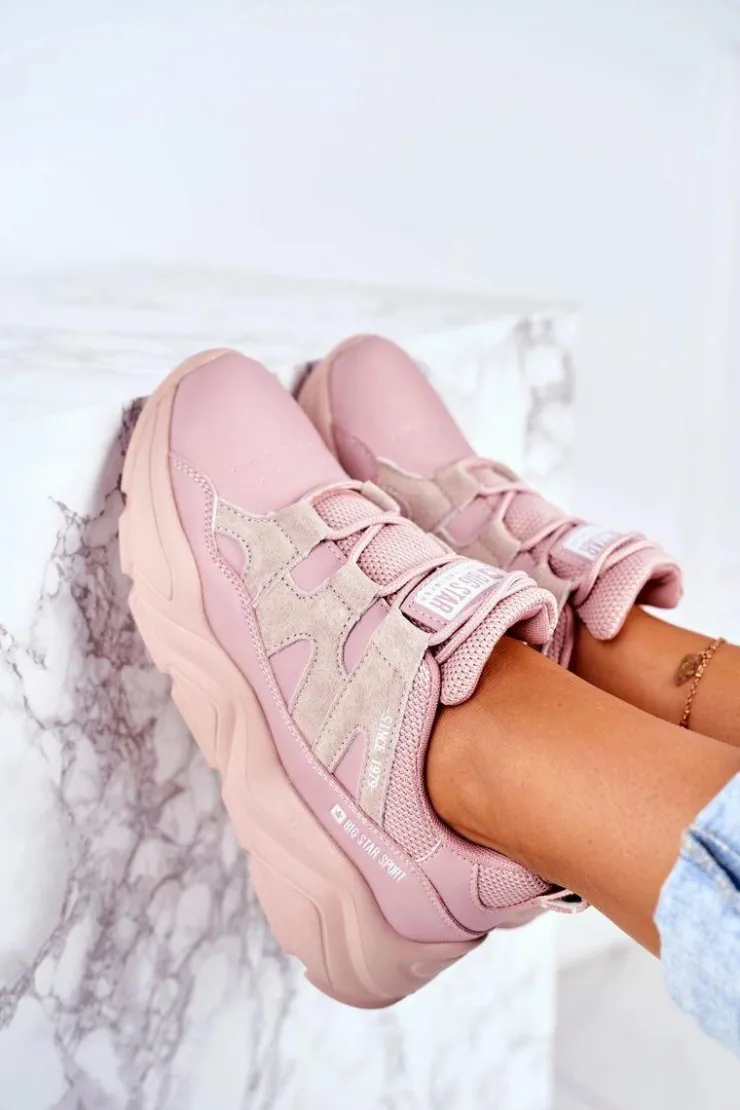 Discount Big Star Shoes Damskie Sportowe Buty Big Star Różowe GG274637