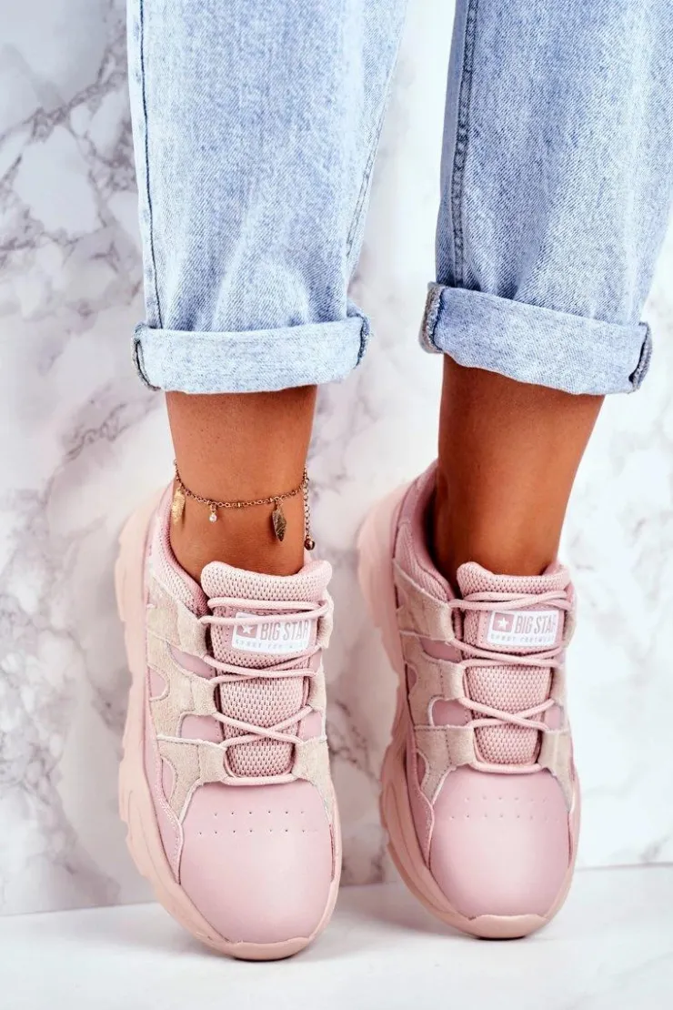 Discount Big Star Shoes Damskie Sportowe Buty Big Star Różowe GG274637