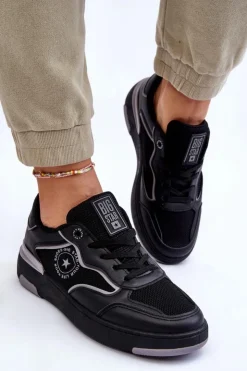 Sale Big Star Shoes Damskie Sportowe Buty Big Star LL274443 Czarno-Szare