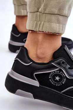 Sale Big Star Shoes Damskie Sportowe Buty Big Star LL274443 Czarno-Szare