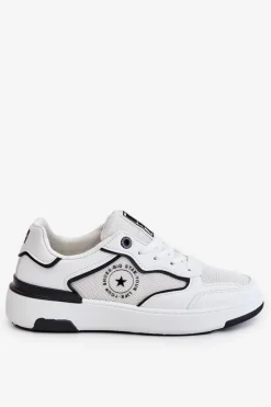 Damskie Big Star Shoes Damskie Sportowe Buty Big Star LL274440 Biało-Czarne